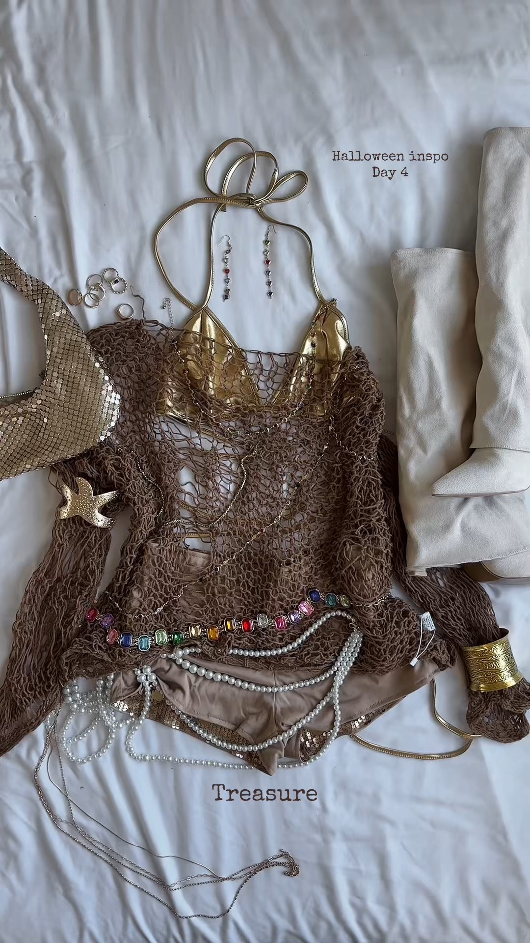 Treasure costume perfect for last-minute duo pirate & treasure. ( a girl costume, gold jewelry, pirate themed ocean brown, brunette women’s costume.) 

#LTKHalloween #LTKSeasonal #LTKTall