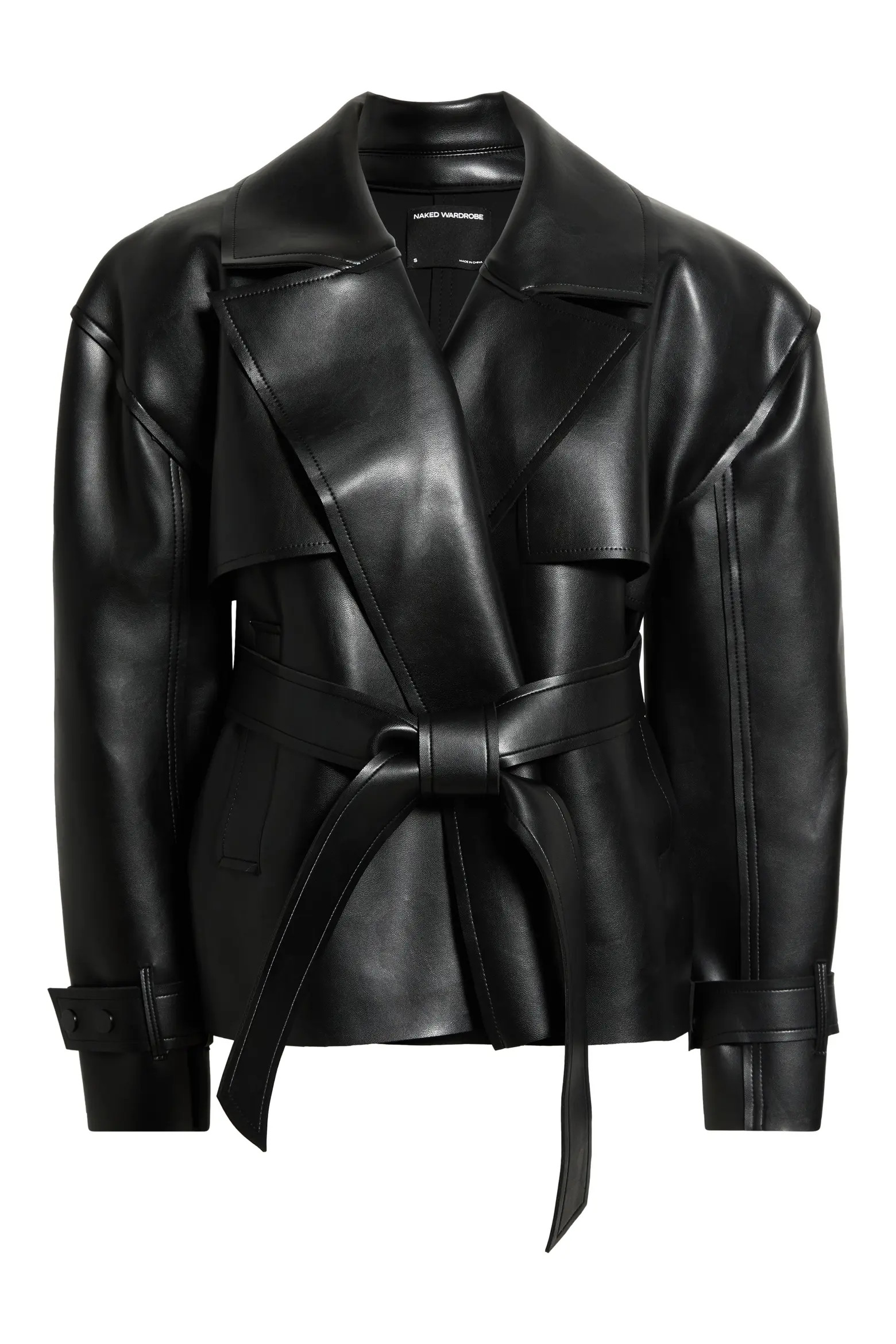 Naked Wardrobe Faux Leather Crop Trench Coat (Women) | Nordstrom | Nordstrom