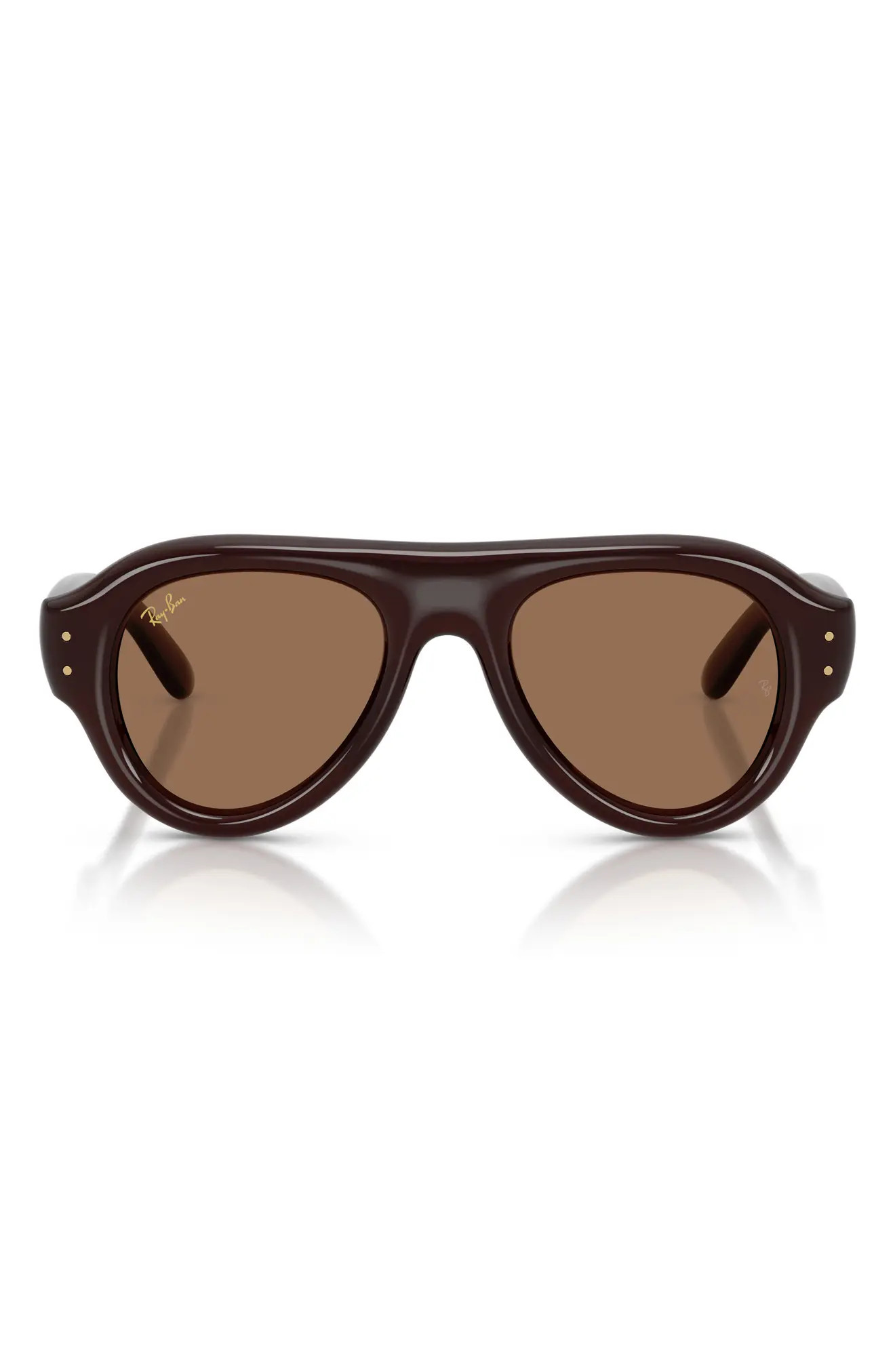 Ray-Ban x A$AP Rocky 52mm Puffer Pilot Sunglasses in Transparent Brown/dark Brown at Nordstrom | Nordstrom