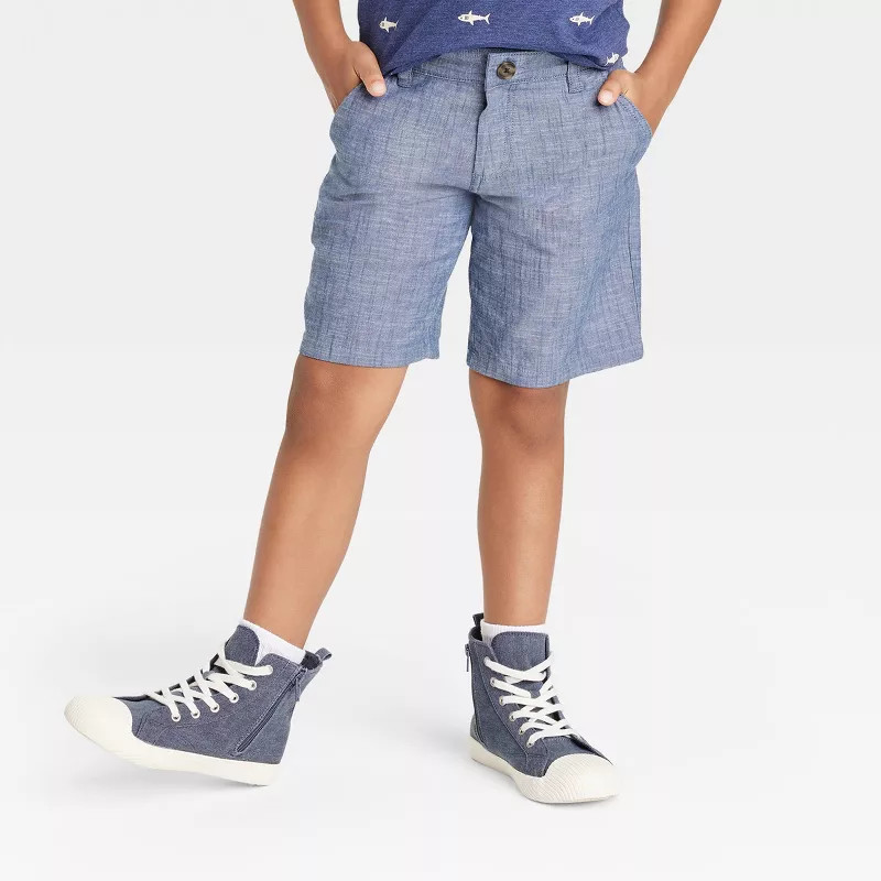 Boys' Flat Front 'Above The Knee' Chambray Shorts - Cat & Jack™ | Target