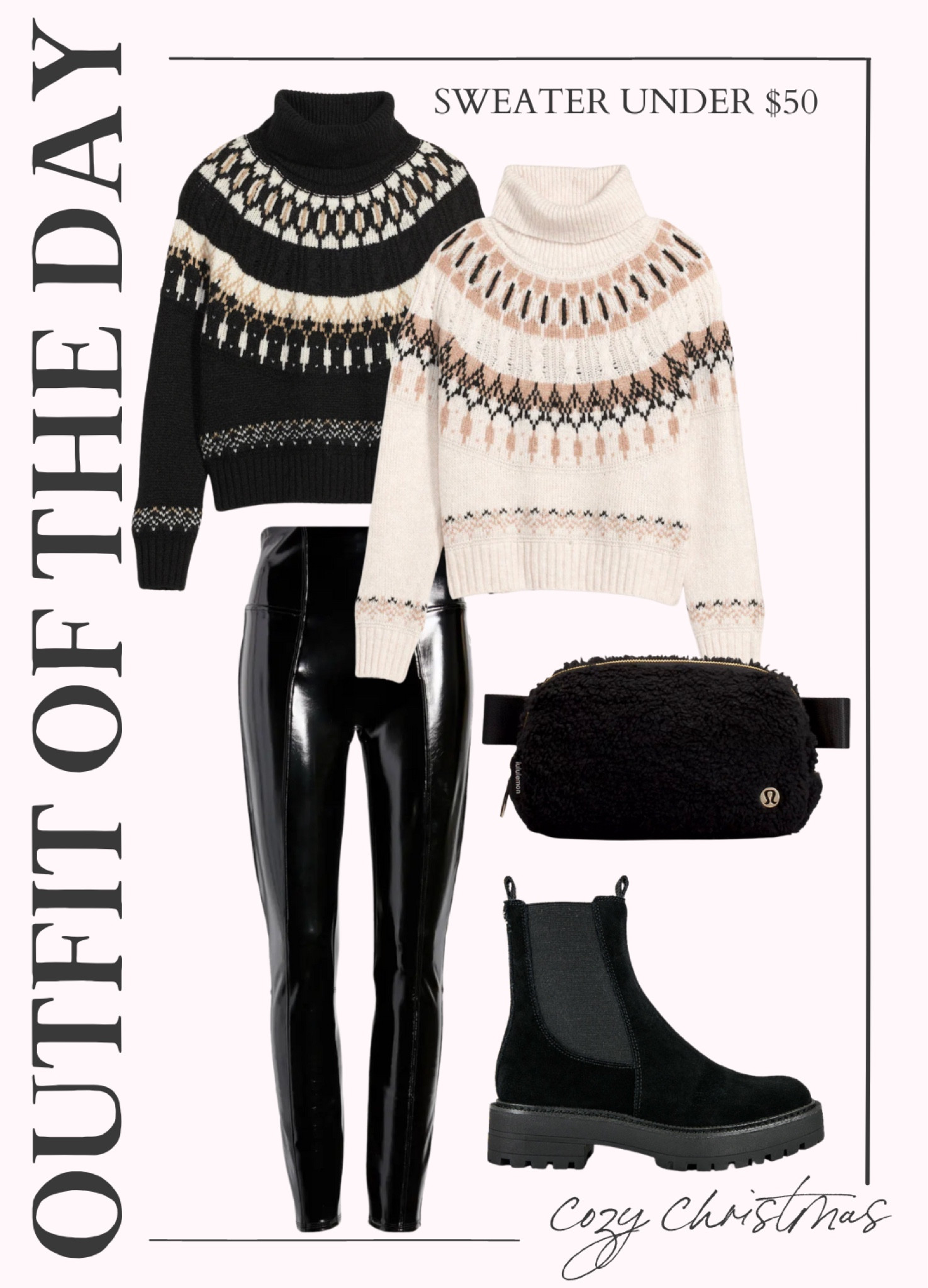 Cozy Christmas outfit idea! Sweater is under $50, pants run true to size  

#LTKunder50 #LTKHoliday #LTKSeasonal