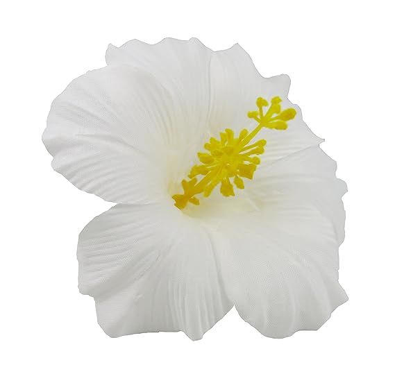 Bonitagirl Hawaiian Hibiscus Flower Hair Clip (White) | Amazon (US)