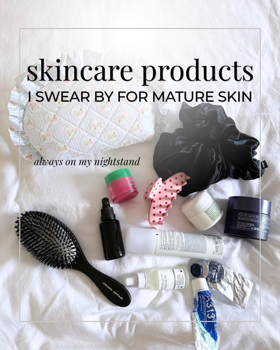 Motherhood is amazing, but finding time for yourself isn’t always easy. One routine I refuse to give up is my skincare. These are the products that have earned a permanent spot on my nightstand because they actually make my skin feel hydrated, refreshed, and cared for.


skincare for mature skin | beauty products for women over 40 | skincare favorites | anti aging skincare | hydrating serum | retinol cream | moisturizer for mature skin | lip mask | hand cream | nightstand beauty essentials | beauty favorites | skincare routine | products worth buying 

 #LTKmomlife #LTKOver40 #LTKBeauty