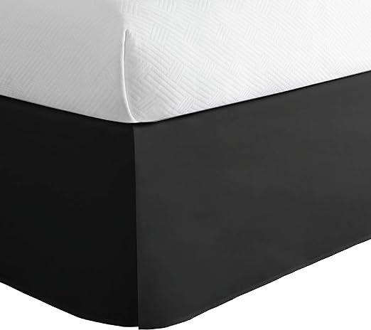 TODAY'S HOME Classic Tailored, Microfiber, 14" Drop Length Bed Skirt Dust Ruffle, Full, Black | Amazon (US)
