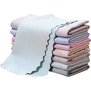 10 Pack Fish Scale Microfiber Glass Cleaning Cloth & Nanoscale Cleaning Cloth，Bigger Size 15.7x... | Amazon (US)