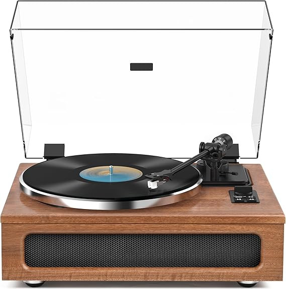 All-in-One Vintage Record Player High Fidelity Belt Drive Turntable for Vinyl Records Built-in 2 ... | Amazon (US)