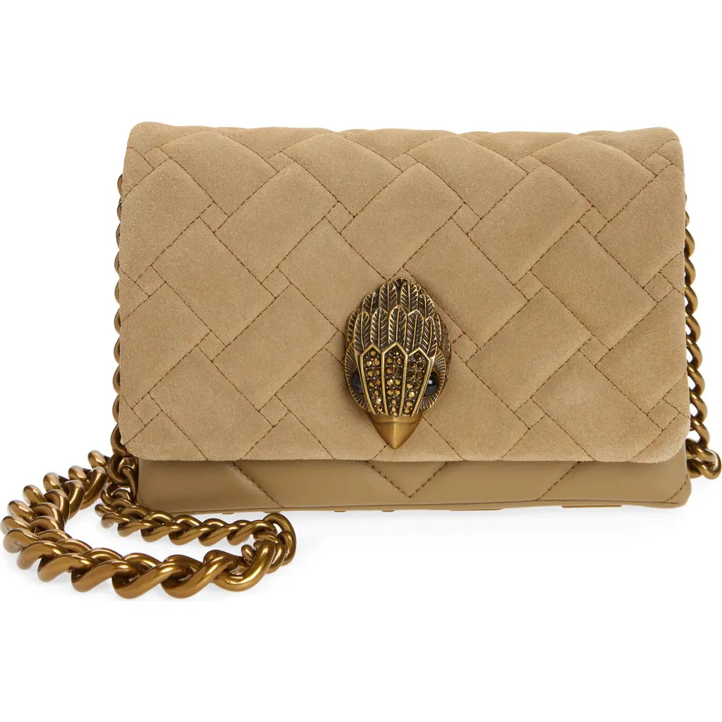 Kurt Geiger London Mini Kensington Quilted Leather Convertible Crossbody Bag in Light Beige at Nordstrom | Nordstrom