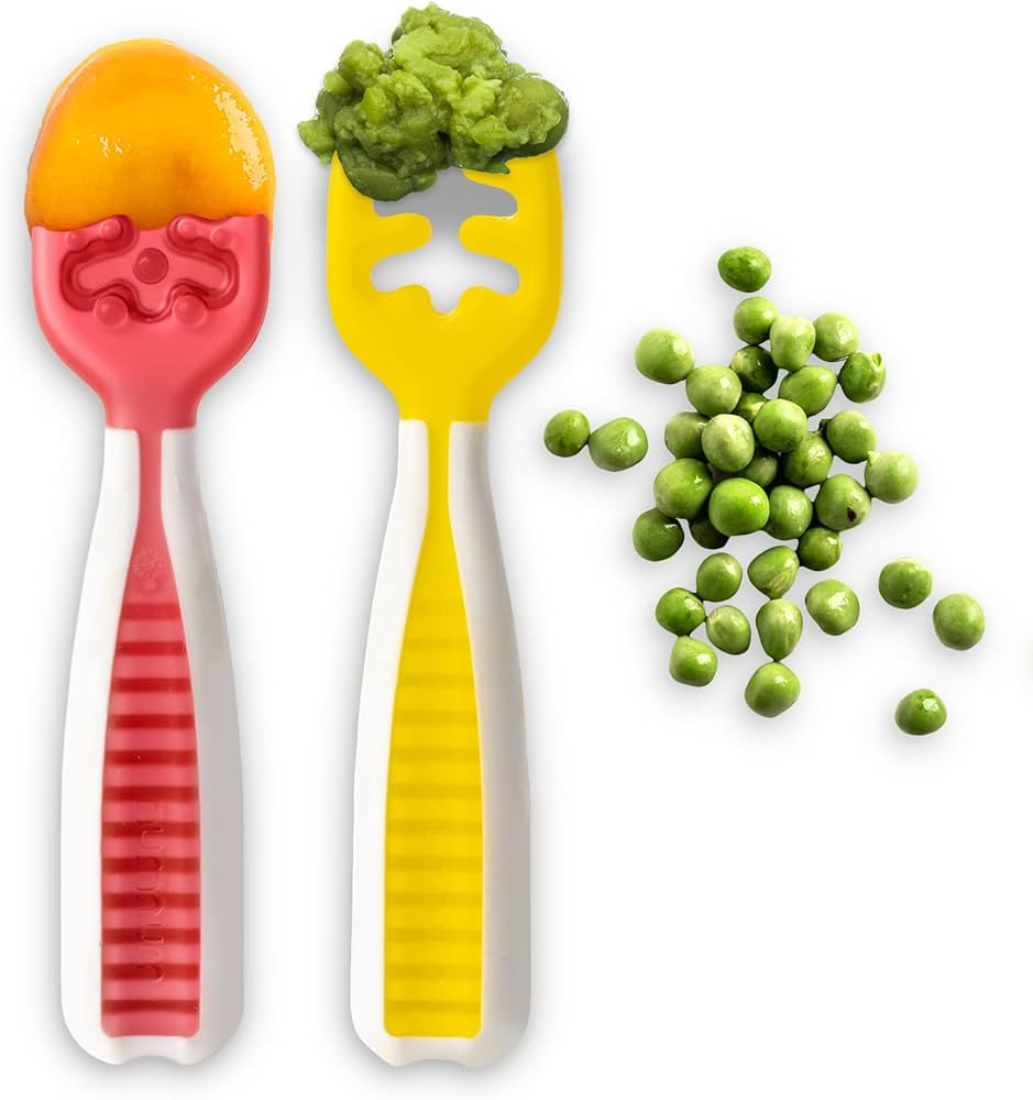 NumNum Pre-Spoon GOOtensils | Baby Spoon Set (Stage 1 + Stage 2) | BPA Free Silicone Self Feeding... | Amazon (US)