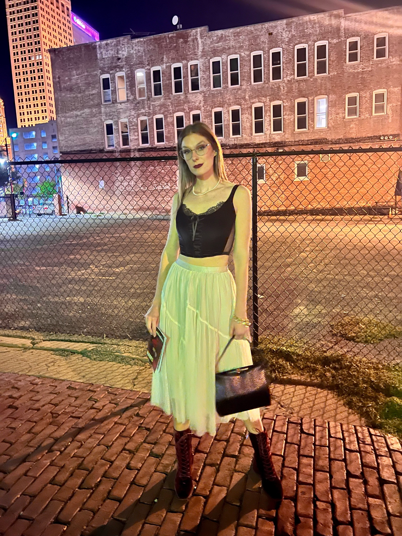 My outfit for Hadestown! Broadway show, black velvet corset, tulle skirt, midi skirt, flowy ballet skirt, chiffon skirt, mesh midi skirt, Amazon skirt find, Sam Edelman boots, how to style corset, how to style midi skirt, night out outfit, outfit inspiration, what to wear, style inspo, going out outfit, 

#LTKunder50 #LTKsalealert #LTKshoecrush