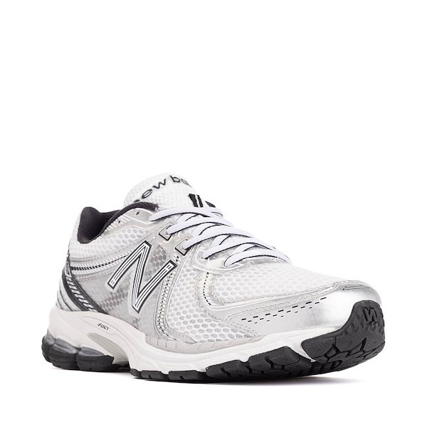 Mens New Balance 860v2 Athletic Shoe - White / Black / Silver Metallic | Journeys