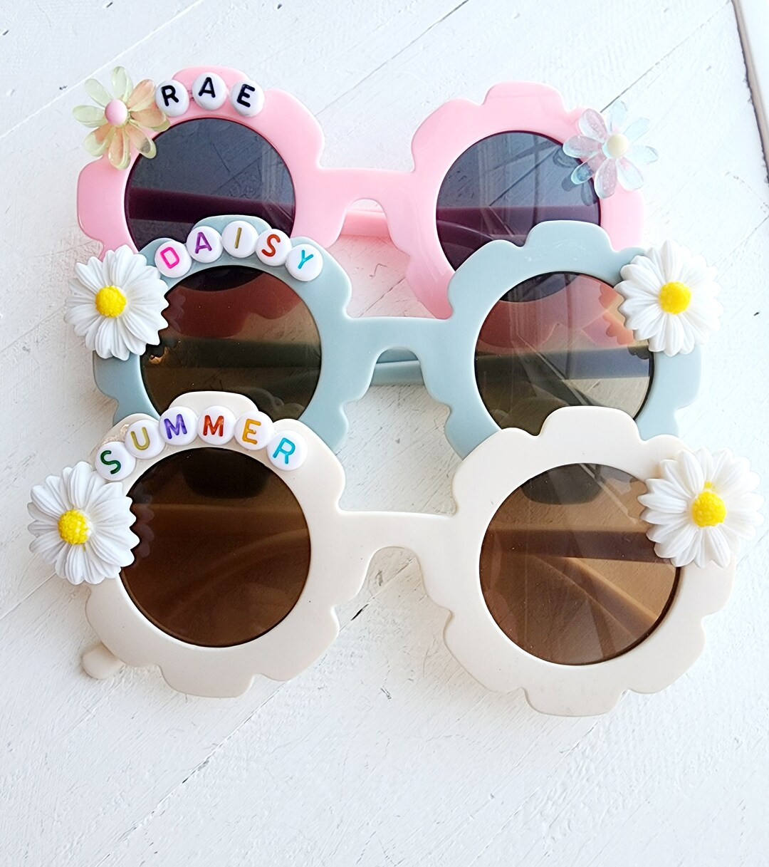 Sunglasses for Girls-Personalized Toddler Sunglasses-Flower Girl Gift-Daisy Flower Sunglasses-Gir... | Etsy (US)