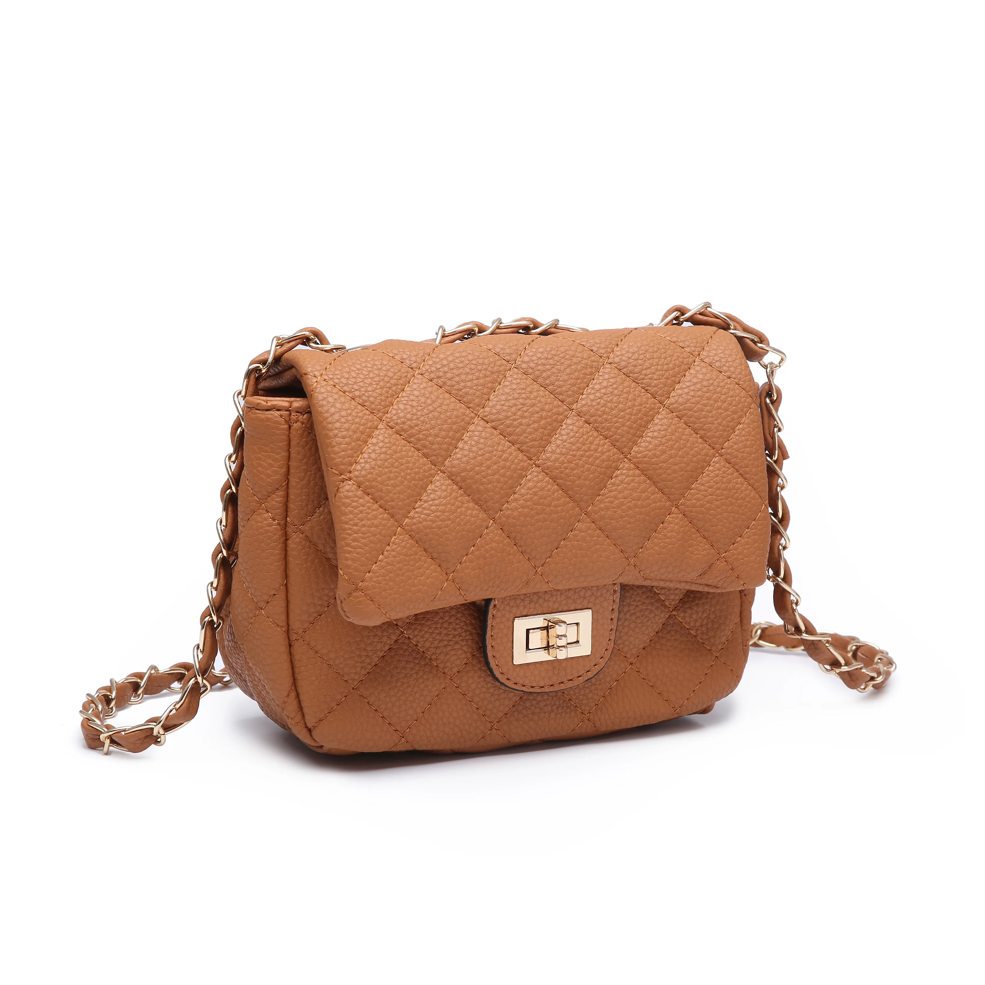 POPPY Classic Quilted Crossbady Bag Vagan Leather Mini Shoulder Bag with Goldtone Chain Strap - W... | Walmart (US)