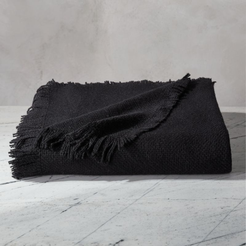 Merino Black Wool Throw Blanket | CB2 | CB2