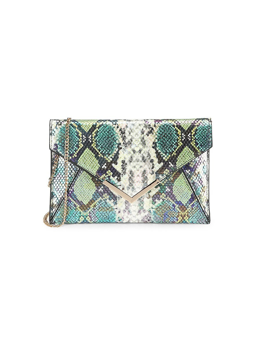 La Regale Women's Snakeskin Texture Envelop Crossbody Bag - Green Multi | Saks Fifth Avenue OFF 5TH