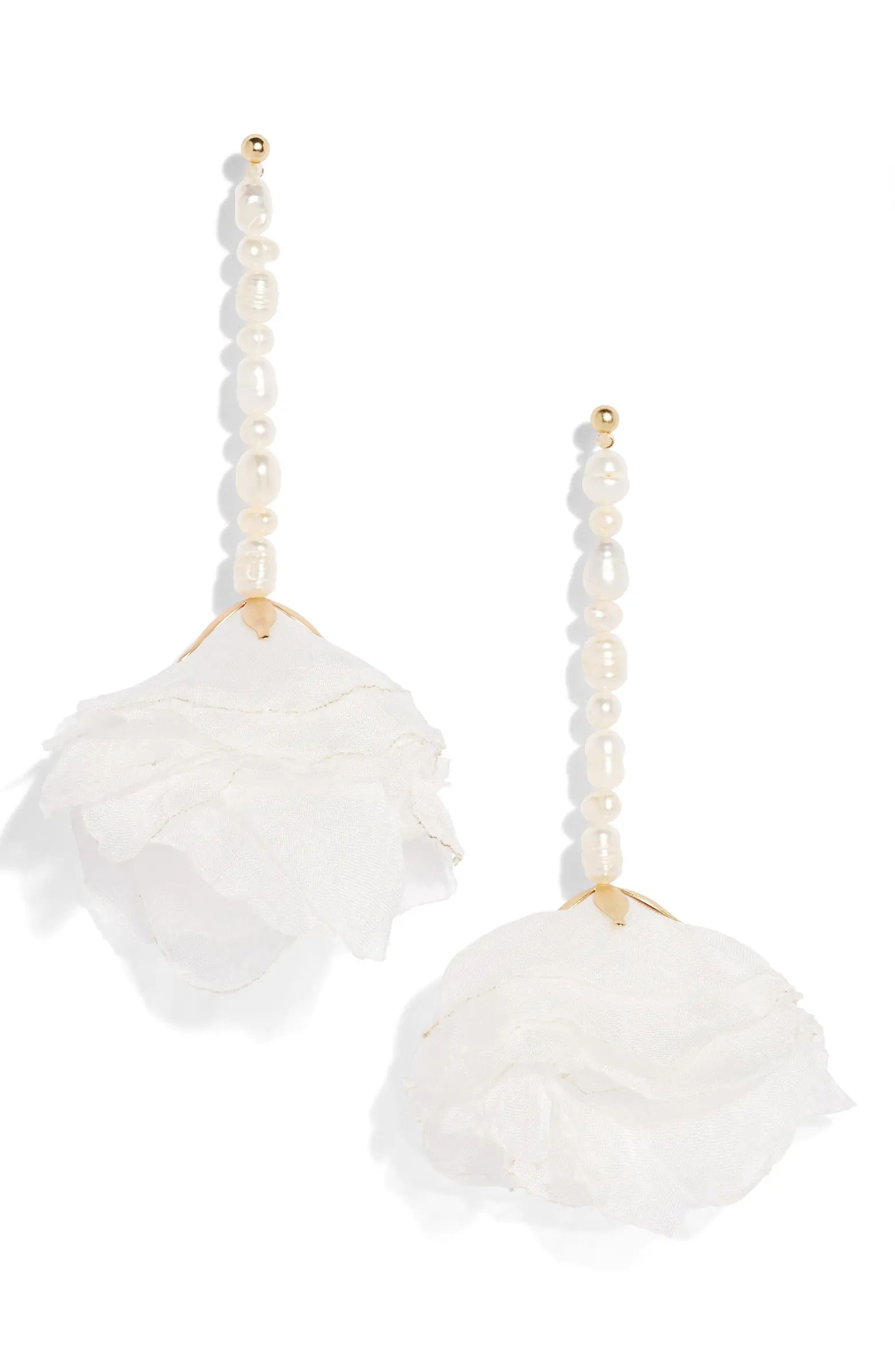 Daphne Chiffon Flower Linear Drop Earrings | Nordstrom
