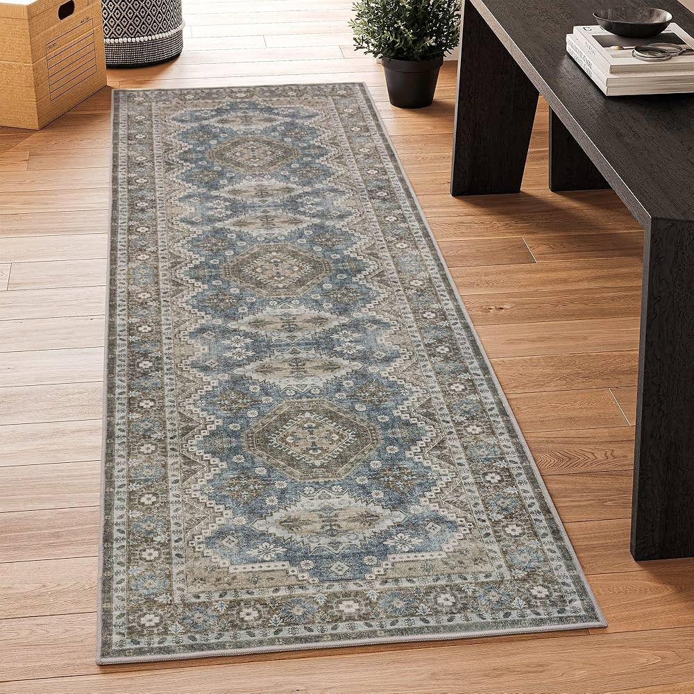 Rugland 2'6x6' Runner Rug - Stain Resistant Entryway Rug, Anti Slip Backing Hallway Runner Rug, V... | Amazon (US)