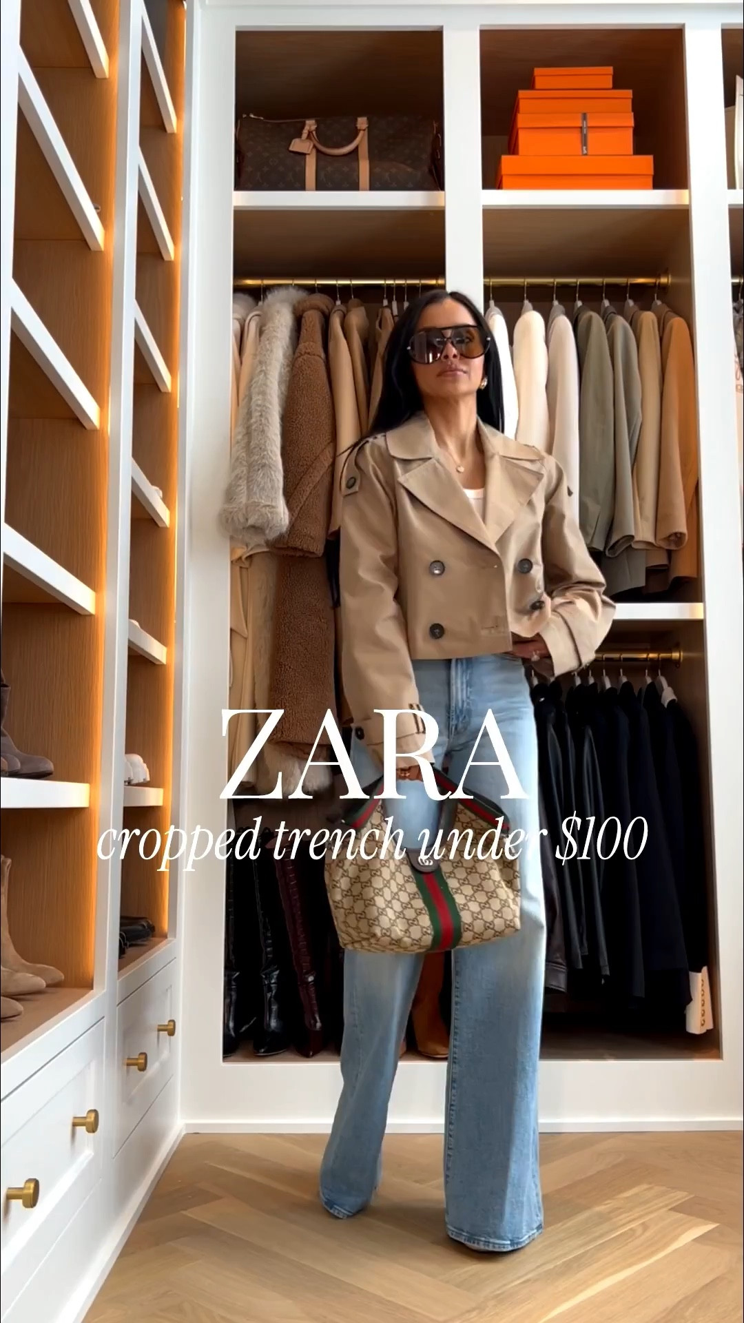 Zara spring outfit ideas featuring the perfect transitional look. This affordable Zara cropped trench coat under 100 is such a chic layering piece for spring. I paired it with my light wash Mother jeans for an easy elevated outfit that works for spring workwear, business casual, or everyday. Finished with my Gucci Giglio bag for a polished touch.

Zara cropped trench coat size XS
Mother Hustler jeans wearing a 23 runs TTS

miamiamine Zara spring outfit ideas cropped trench coat spring transition outfit business casual outfit spring workwear Mother jeans sale Gucci Giglio bag chic everyday style

#LTKSeasonal #LTKPetite #LTKWorkwear
