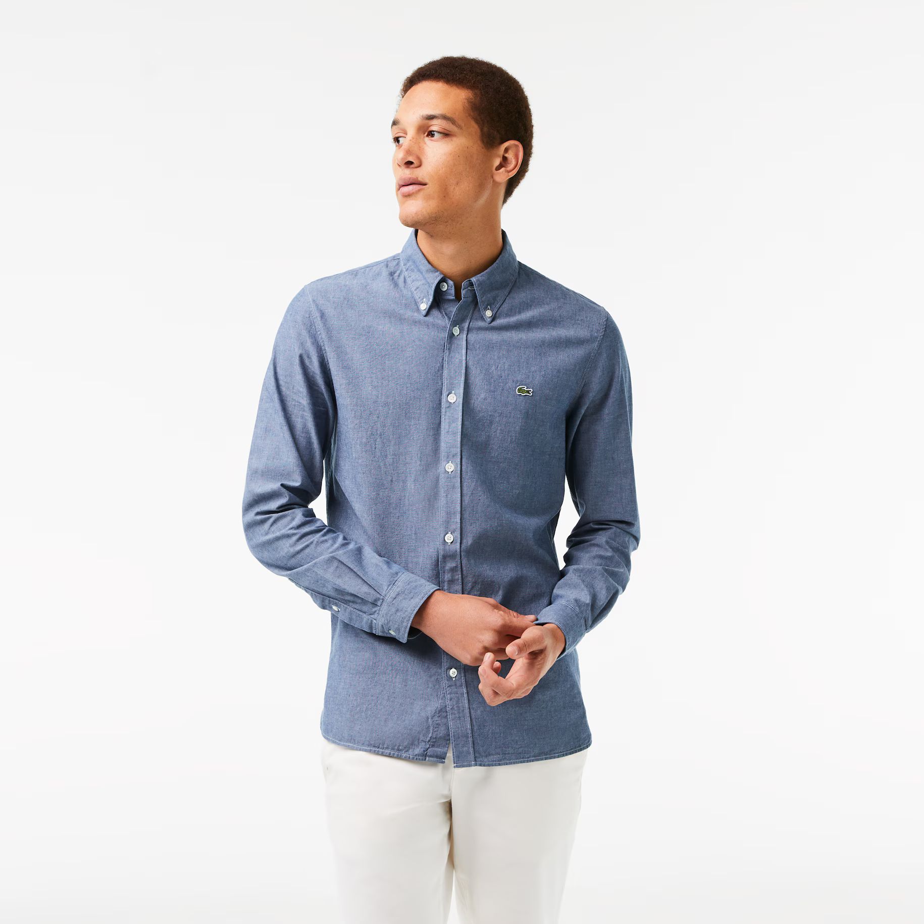 Men's Slim Fit Cotton Chambray Shirt | Lacoste (US)