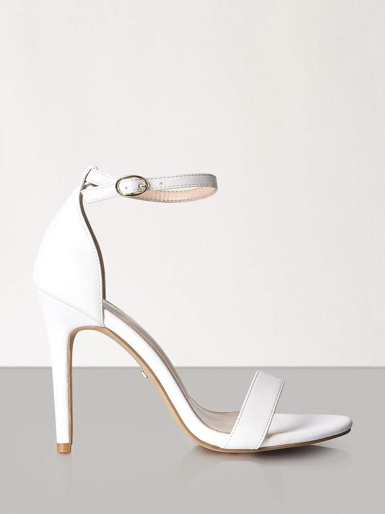 SHEIN BASICS Minimalist Stiletto Heeled Ankle Strap Sandals | SHEIN
