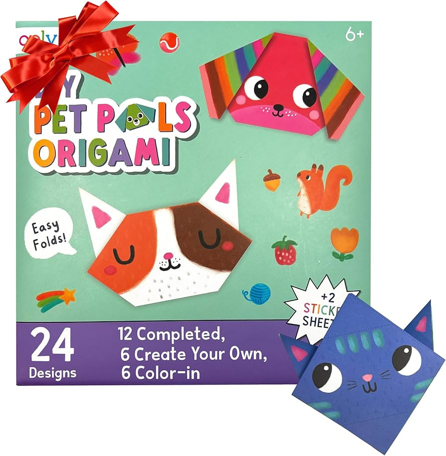 Ooly DIY Paper Kit, 24 Animal Origami Designs & Stickers, Kit Includes 12 Completed, 6 Blank and ... | Amazon (US)