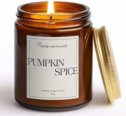 Pumpkin Spice Scented Candles for Home, Natural Soy Wax Aromatherapy Non Toxic Pumpkin Fall Candl... | Amazon (US)
