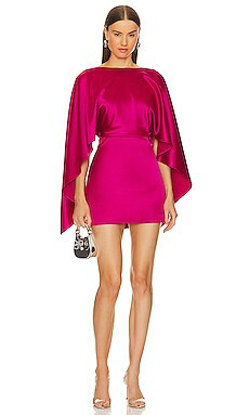 Line & Dot Rosie Cape Mini Dress in Raspberry from Revolve.com | Revolve Clothing (Global)