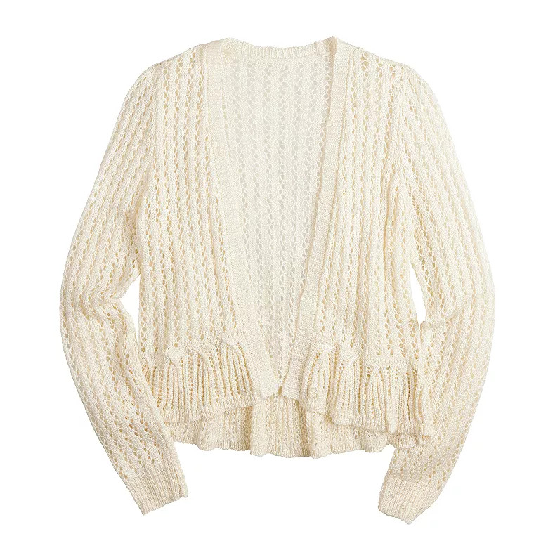 Women's LC Lauren Conrad Flounce Ruffle Cardigan | Kohl's