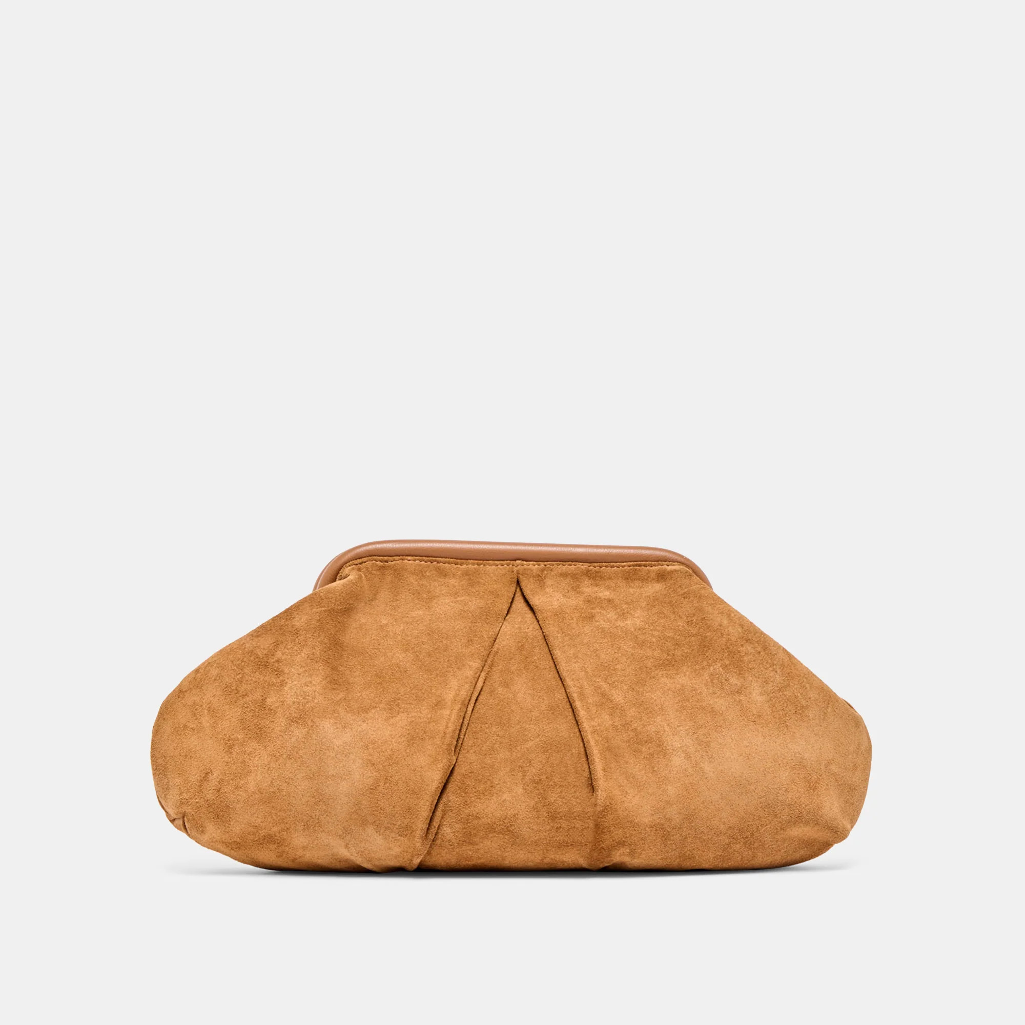 Sahara Cognac Suede Clutch | Dolce Vita | DolceVita.com