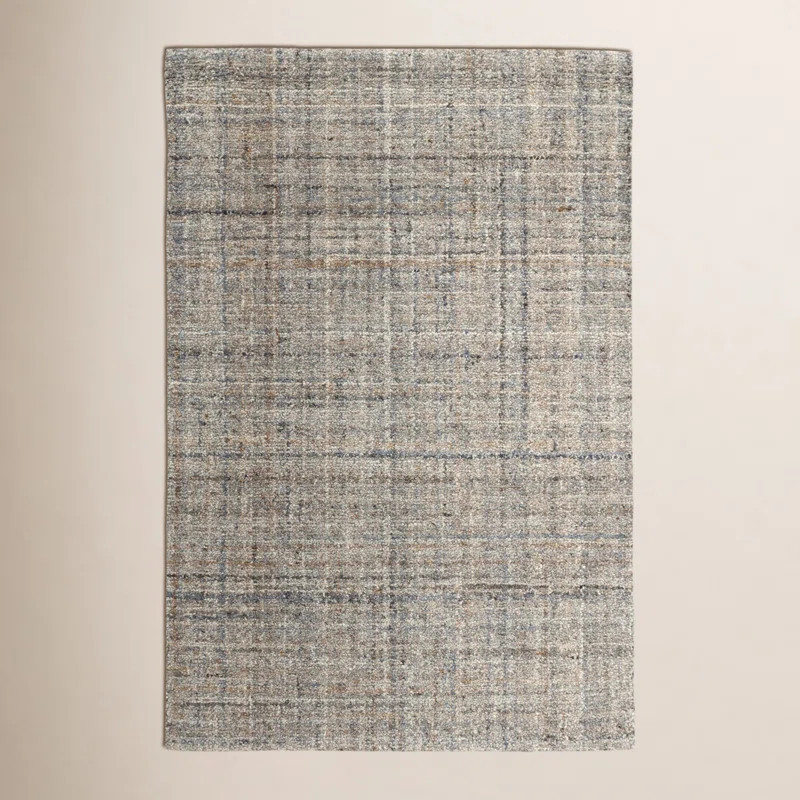 Harris Blue/Ivory Hand Micro Hooked Wool Rug | Wayfair North America