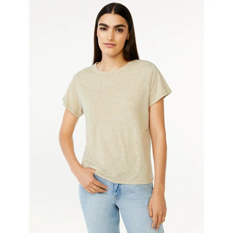 Free Assembly Women’s Tri-Blend Jersey Ringer Tee with Short Sleeves - Walmart.com | Walmart (US)