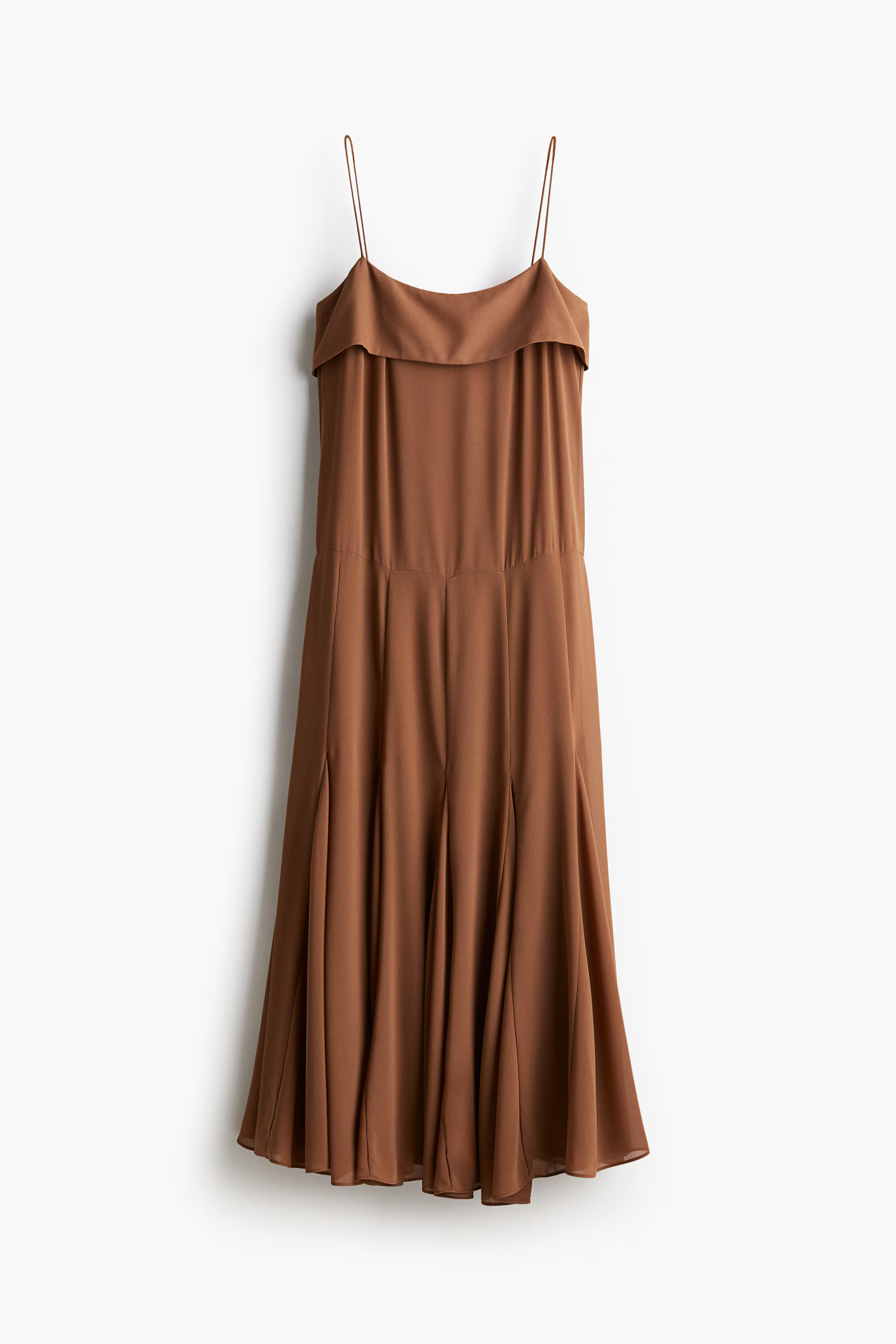 Chiffon strappy dress - Brown - Ladies | H&M GB | H&M (UK, MY, IN, SG, PH, TW, HK)