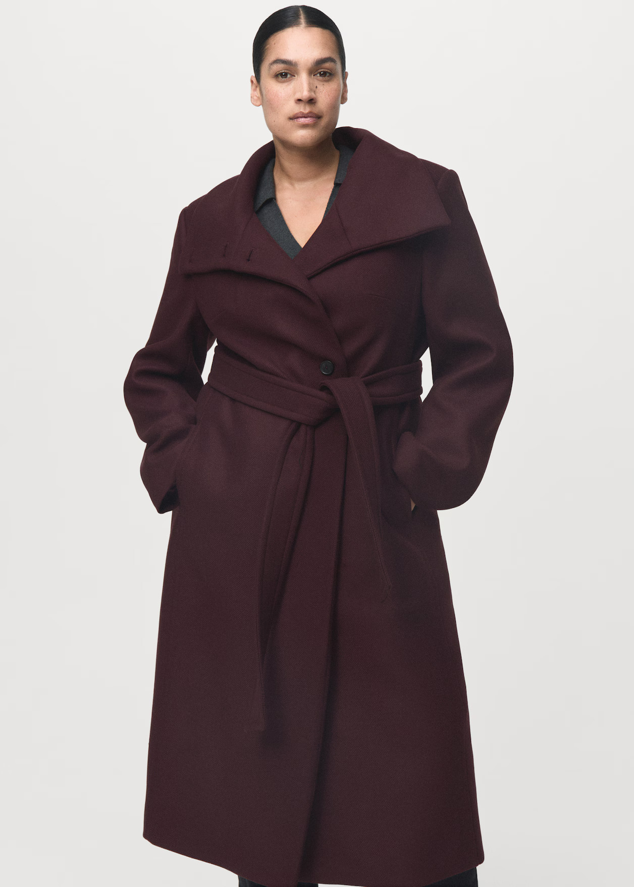 Manteco wool coat with belt | MANGO (UK)