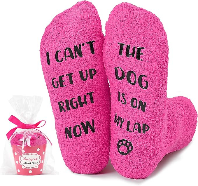 Funny Gifts for Mom, Dog Mom Gifts for Women, Fuzzy Dog Socks, Christmas Stockings Stuffers | Amazon (US)