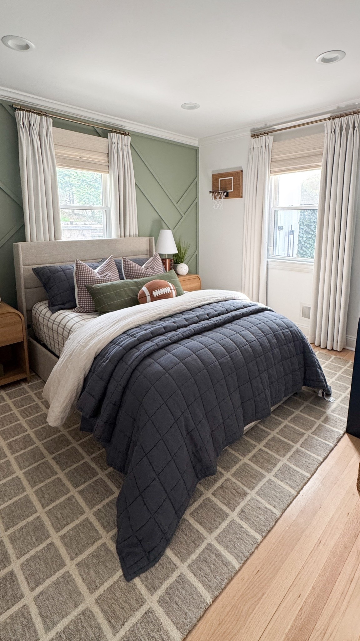 This little room turned out even cozier than I imagined 🤍 I wanted it to feel calm, layered, and classic — something he can grow into. The green accent wall adds just the right touch of warmth, and these curtains paired with the woven shades completely tie it all together. They make the space feel soft but still tailored — truly the perfect finishing touch.


#modernorganichome #neutralhome #kidsroominspo #ltkhome #windowtreatments


#LTKSaleAlert #LTKHome