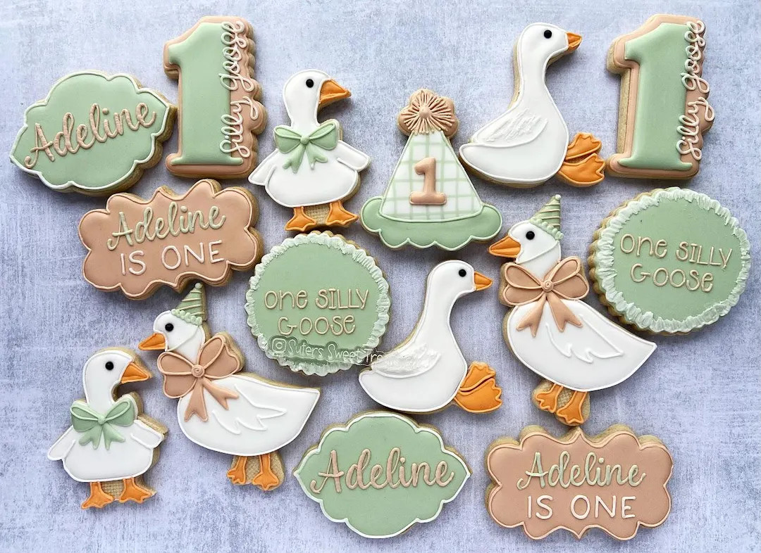 One Silly Goose Decorated Cookies, Goose Eggs, Duck Birthday Party, Silly Goose Theme Birthday, P... | Etsy (US)