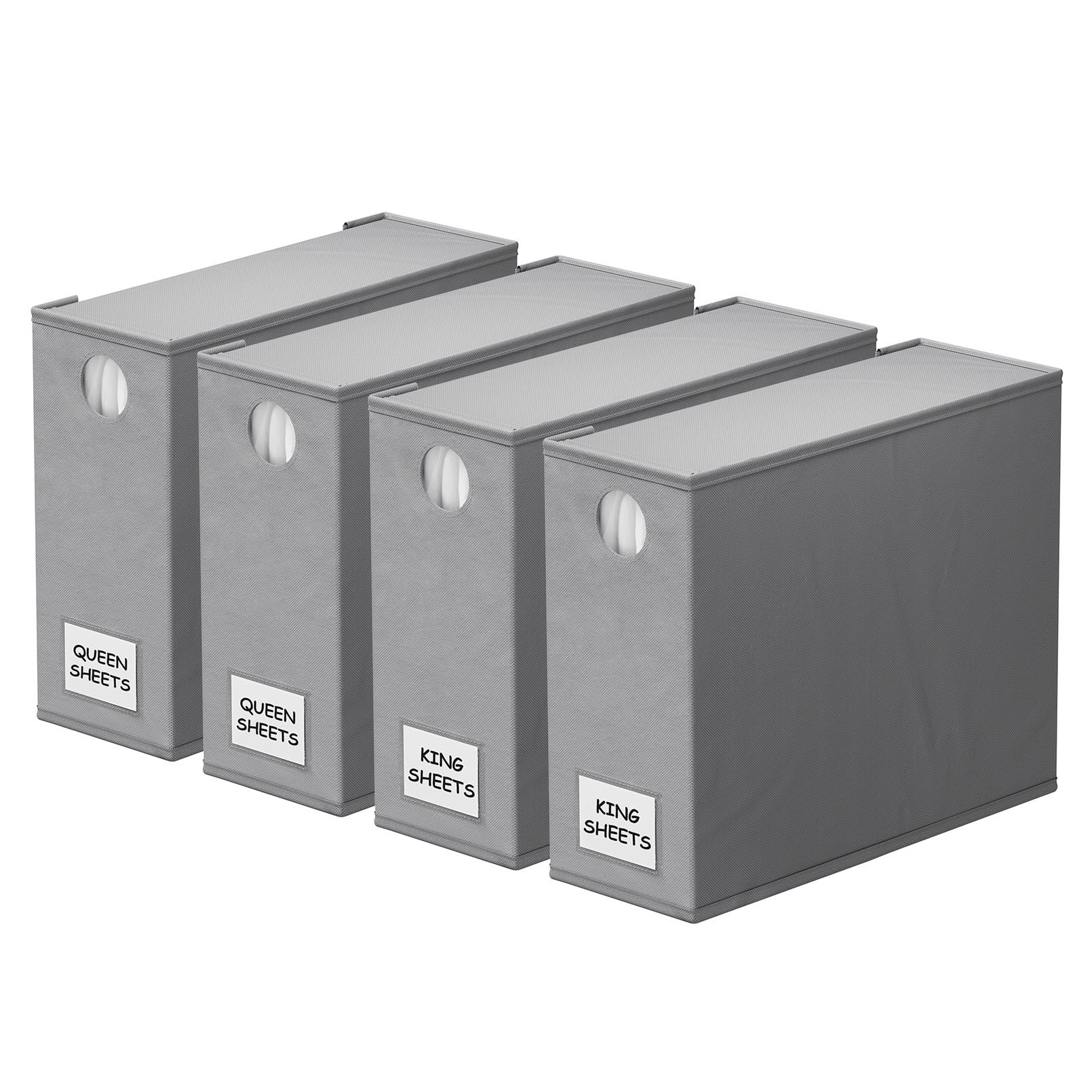 SpaceAid 4 Pack Bed Sheet Organizers and Storage, Foldable Organizer for Linen Closet, Sheets Set... | Amazon (US)