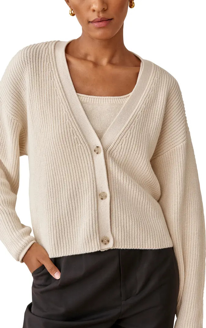 Elke Organic Cotton Tank & Cardigan Set | Nordstrom