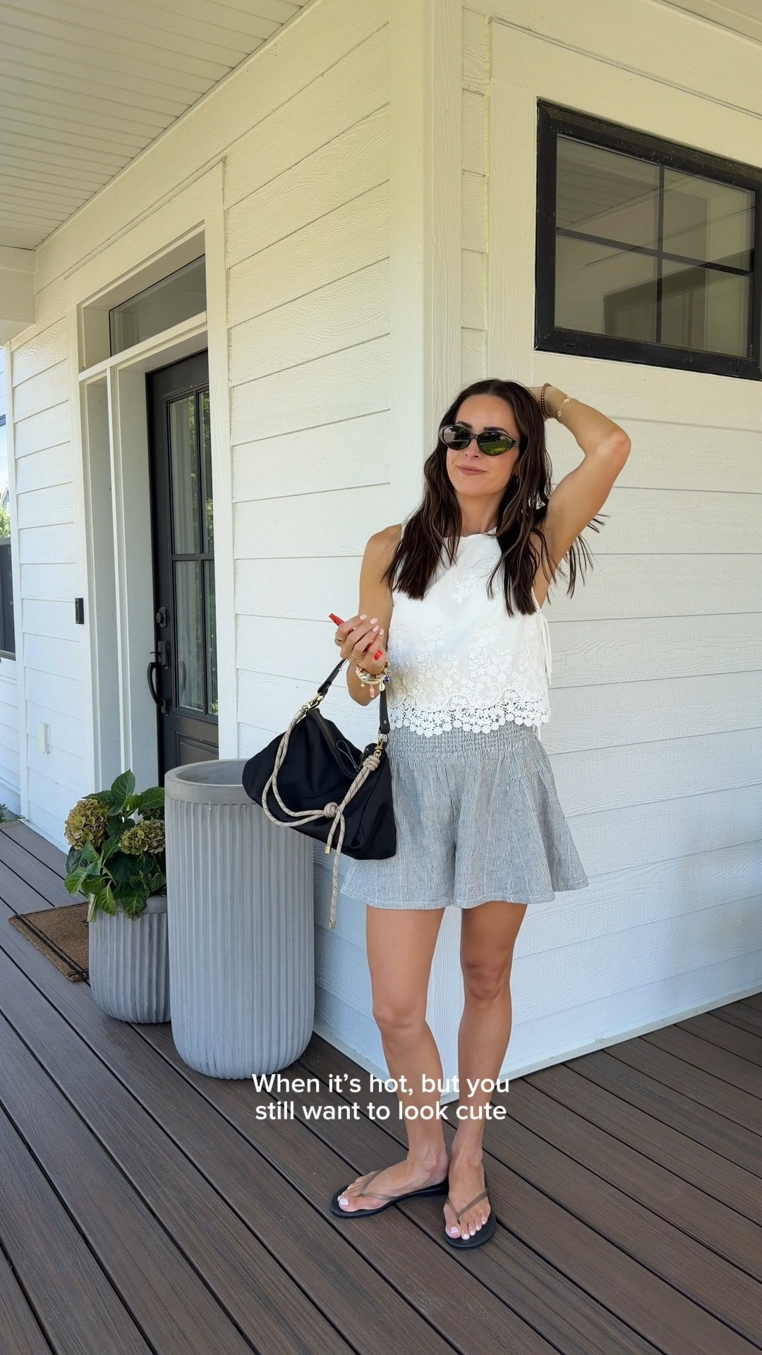Wearing my true size S in everything! Code TAYLORB20 for 20% off shorts through tonight. Flip flops size up for half sizes! 

Hot day outfit / chic summer outfits / warm weather outfit ideas

#LTKootd #LTKSaleAlert #LTKSeasonal