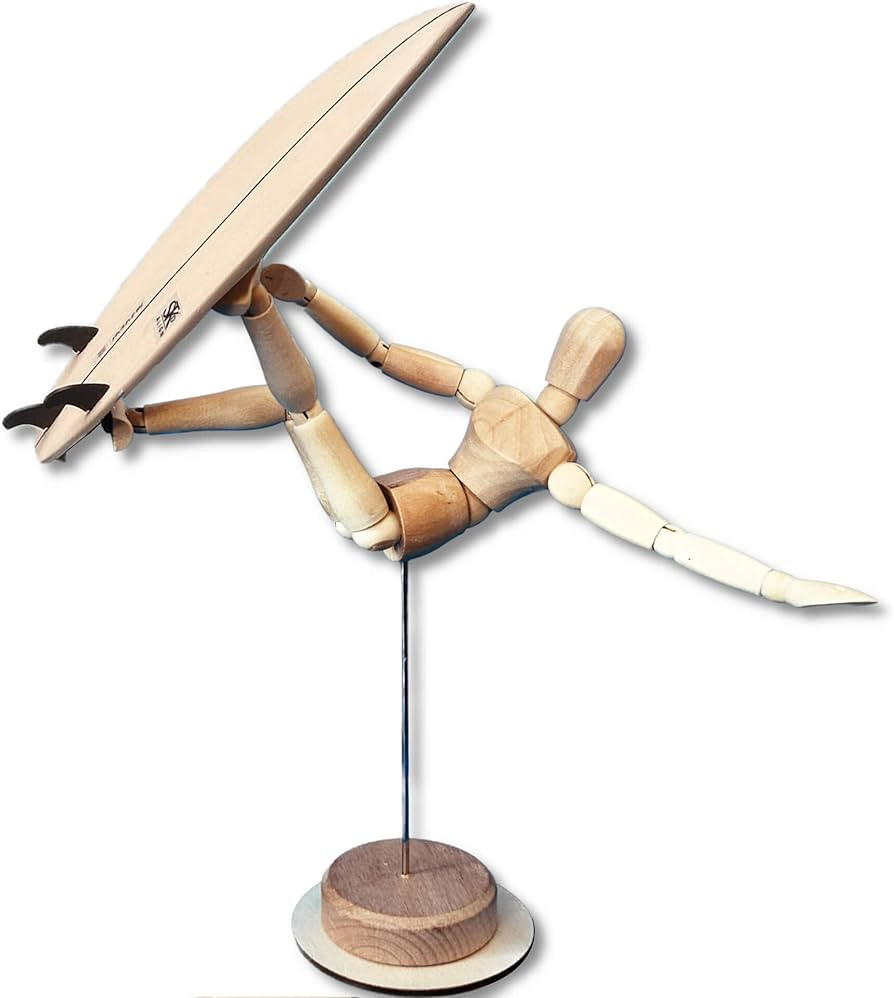 The Stokies 8” Wooden Surfer – Performance Shortboard 7" Surfboard Figurine with Black Tri-Fi... | Amazon (US)