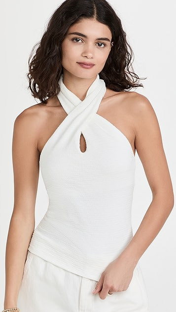 Puckered Knit Twist Halter | Shopbop