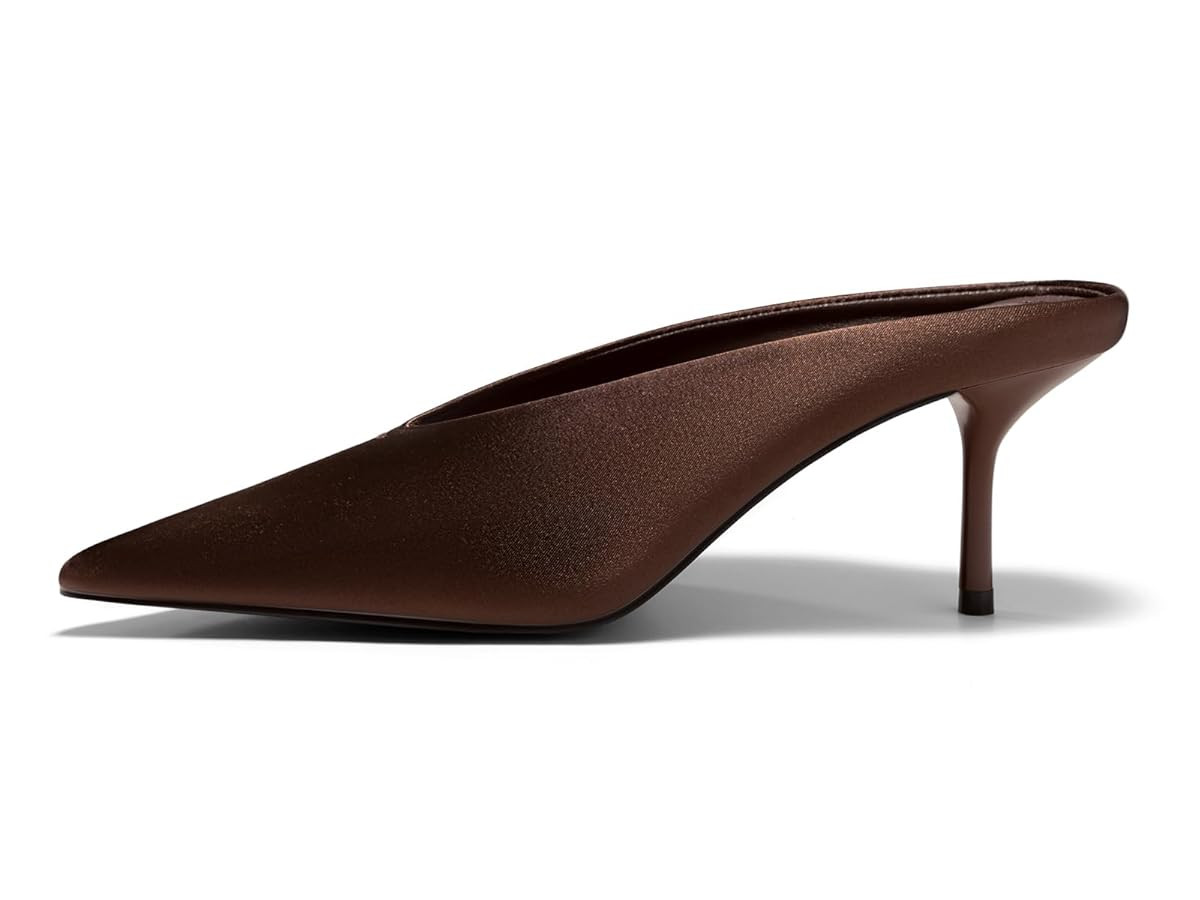 Coutgo Womens Pointed Toe Mules High Heels Sandals Slip On Clogs Summer Dress Shoes | Amazon (US)