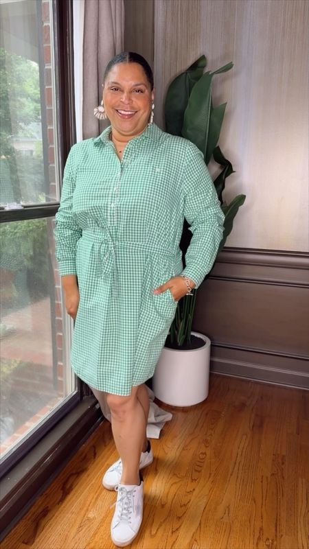 Fun, casual shirt dress outfit. This one is no longer sold but I’ve linked a few faves that have a similar vibe.
Gingham Shirtdress Dress with Pockets Spring Dress Summer Dress Preppy Style Dress with Sneakers Golden Gooswe

#LTKFindsUnder100 #LTKOver40 #LTKStyleTip