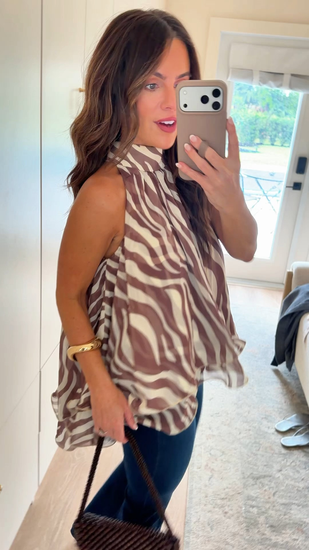 Size 2 in top / size 0 regular in jeans / shoes are true to size 

Proof that jeans and a cute top still work every single time 🤎 This flowy printed top with dark flare denim feels so elevated and flattering while still being comfortable enough for dinner, date night, or summer events. I’ve been loving outfits lately that feel put together without trying too hard.

@CIDER @walmart 

#amazonfashion #elevatedcasual #datenightoutfit

#LTKootd #LTKPetite #LTKmomlife