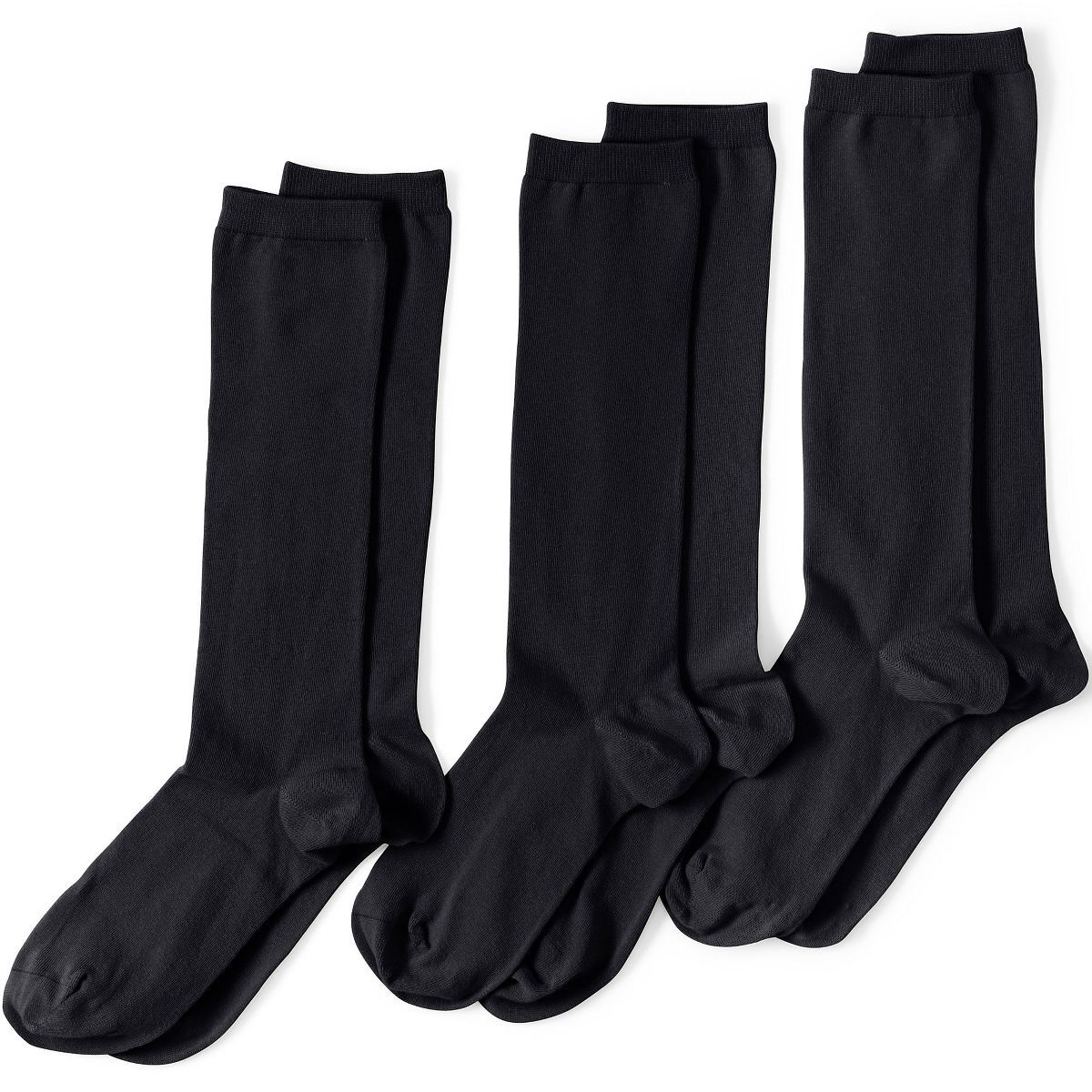 Lands' End Women's 3-Pack Seamless Toe Solid Trouser Socks | Target