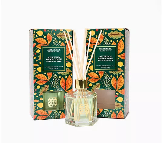 HomeWorx by Slatkin + Co. S/2 4oz Autumn Party Reed Diffusers | QVC