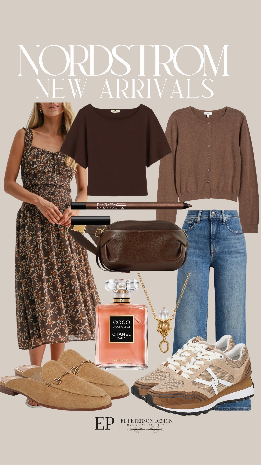 Nordstrom 
New arrivals 
Dress
Sweater
Jeans
Necklace
Sneakers
Perfume
Top
Belt bag