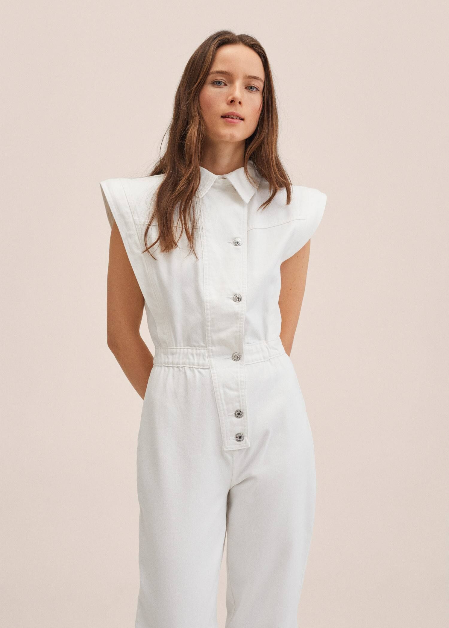 Buttons denim jumpsuit | MANGO (US)