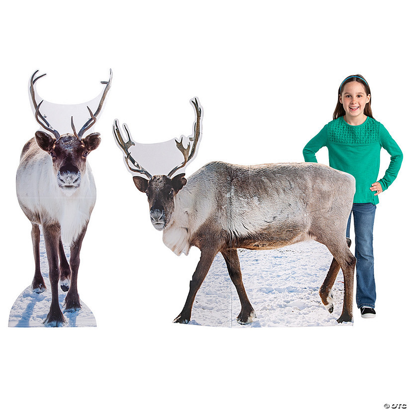 Christmas Reindeer Cardboard Cutout Stand-Ups - 2 Pc. | Oriental Trading Company