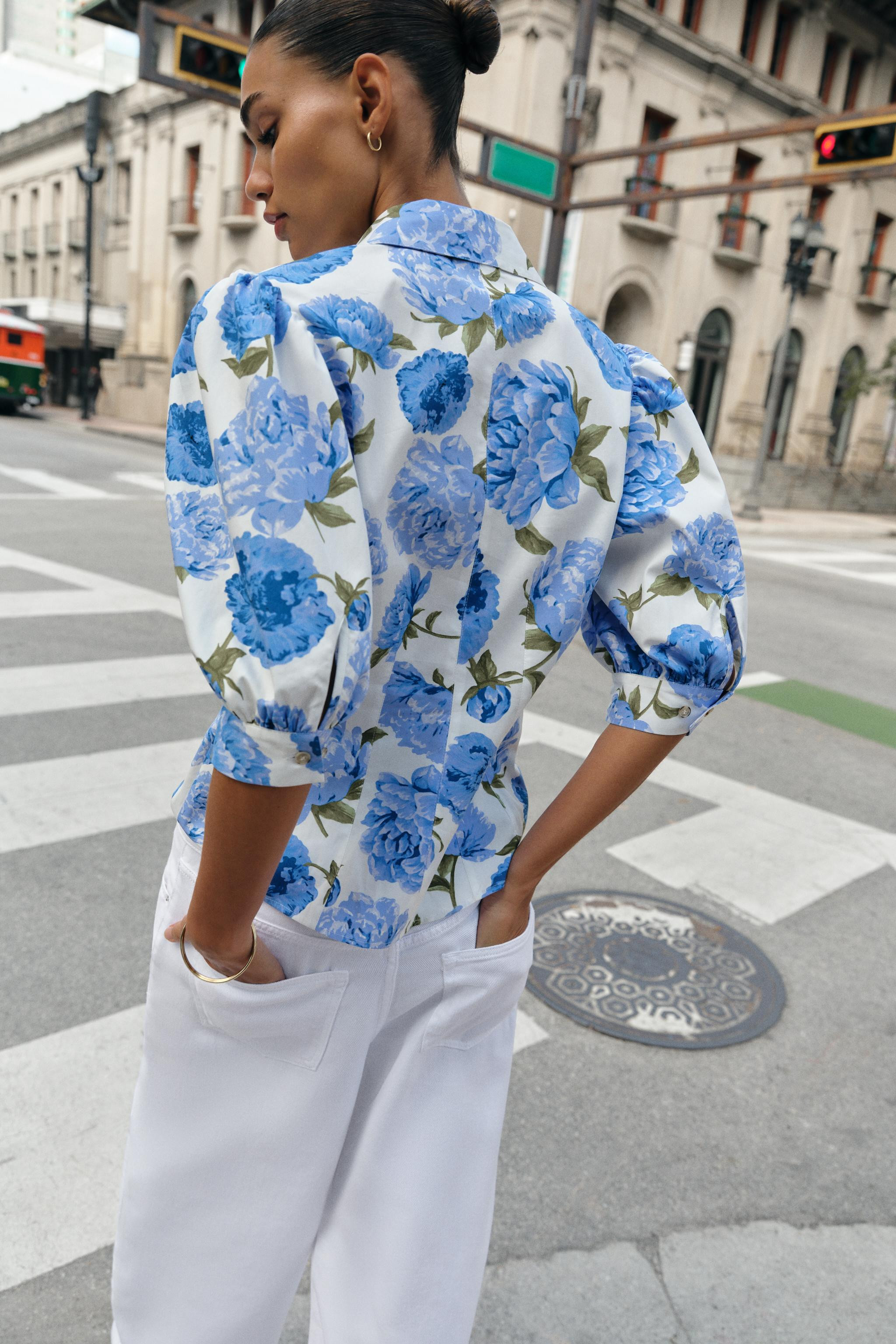 FLORAL PRINT POPLIN SHIRT | Zara US