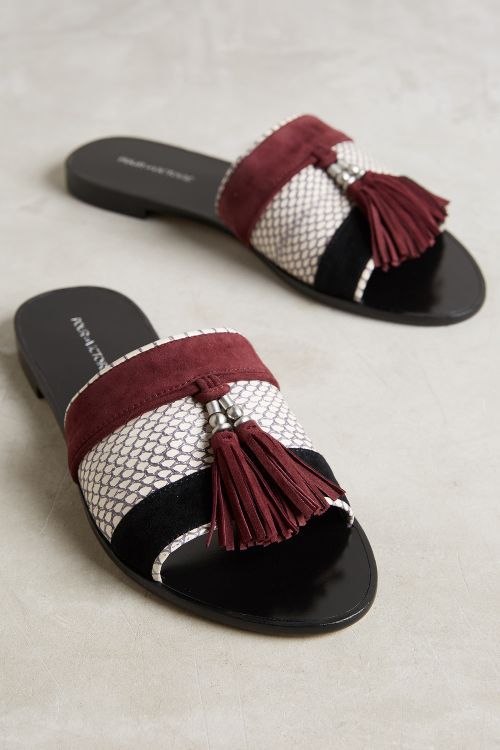 Pour La Victoire Tasseled Slides | Anthropologie (US)